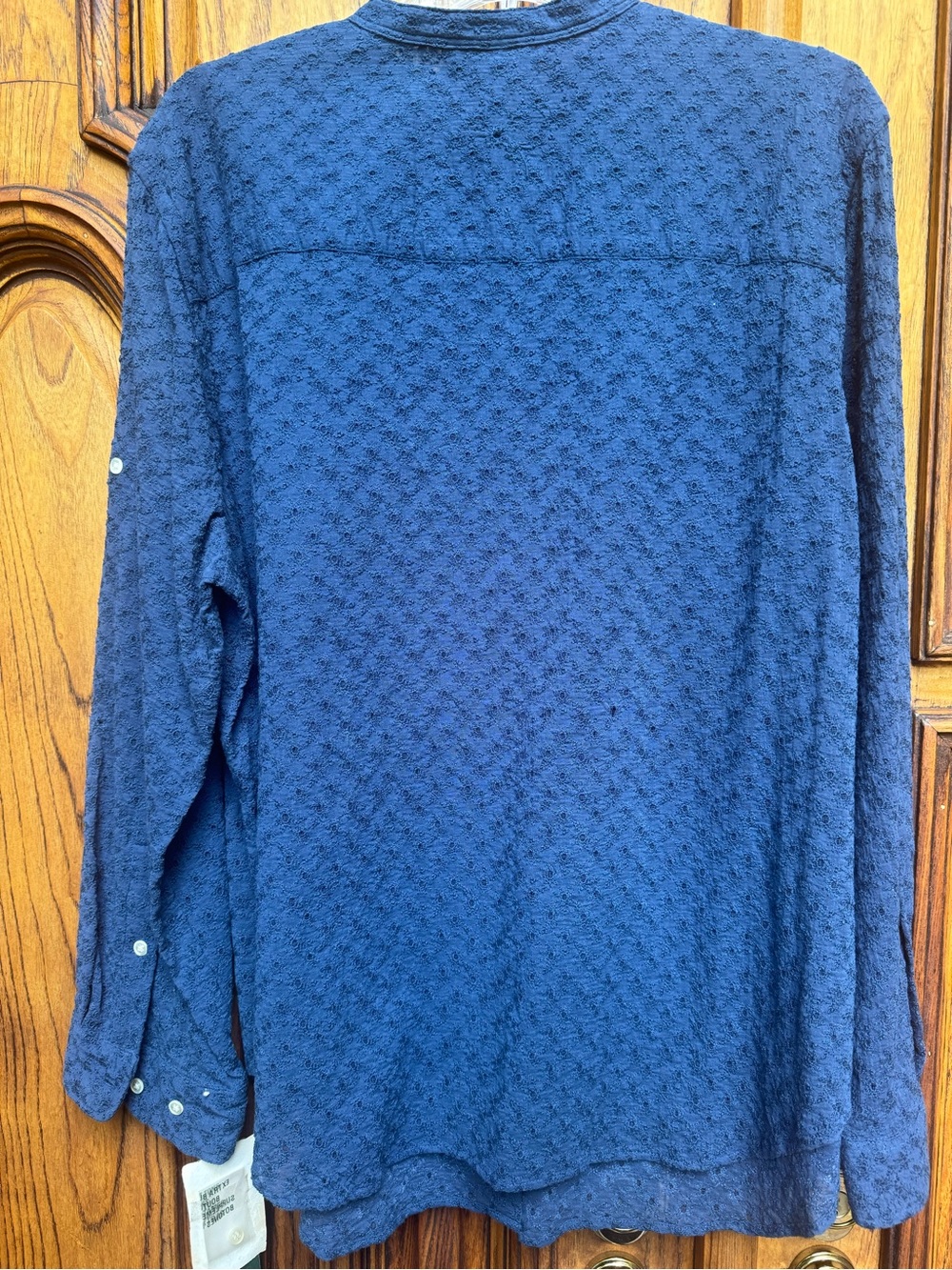 Ralph Lauren Navy Textured Cotton Button-Down Shirt - Picture 10 of 10